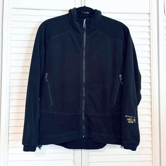 Mountain Hardwear Black Fleece Zip Front Jacket Coat Size 6 - Picture 1 of 6